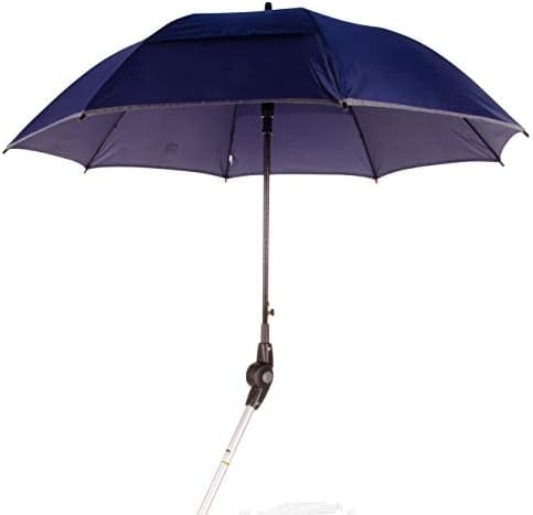 MPB Pieper Original MPB® Rollator Umbrella for Weinberger Rollators 9269 + 43845, Complete Rollator Umbrella Microfibre Cover Blue Reflective, with All Mounting Material, Made in Germany