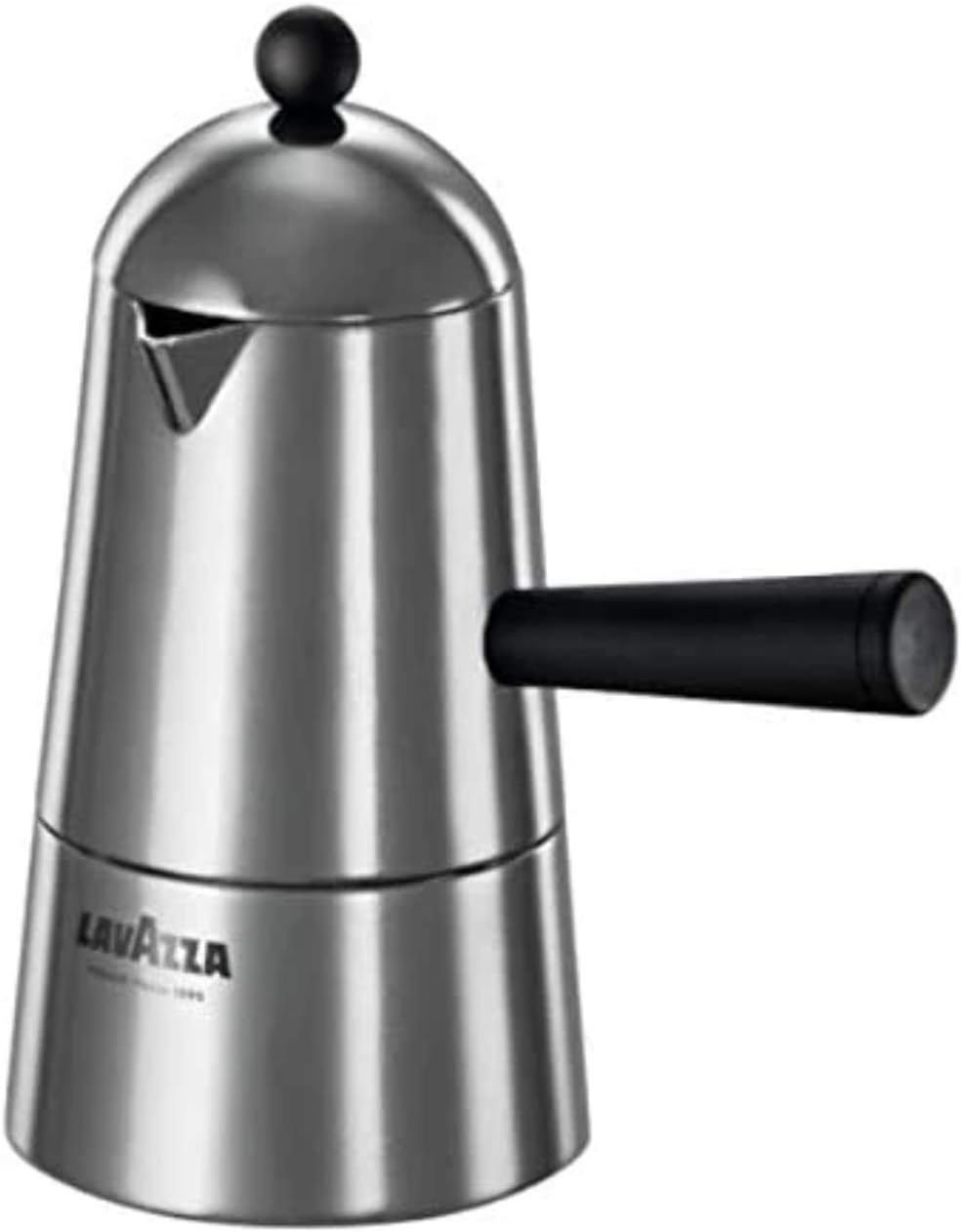 Lavazza Ilsa Carmencita Classic Espresso Maker, Aluminum, Black Handle and Knob, 2 Cups, Silver/Black