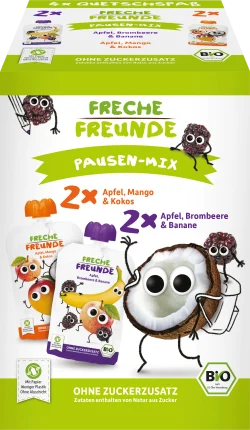 FRECHE FREUNDE Squeeze mix, from 6 months (4x100 g), 400 g