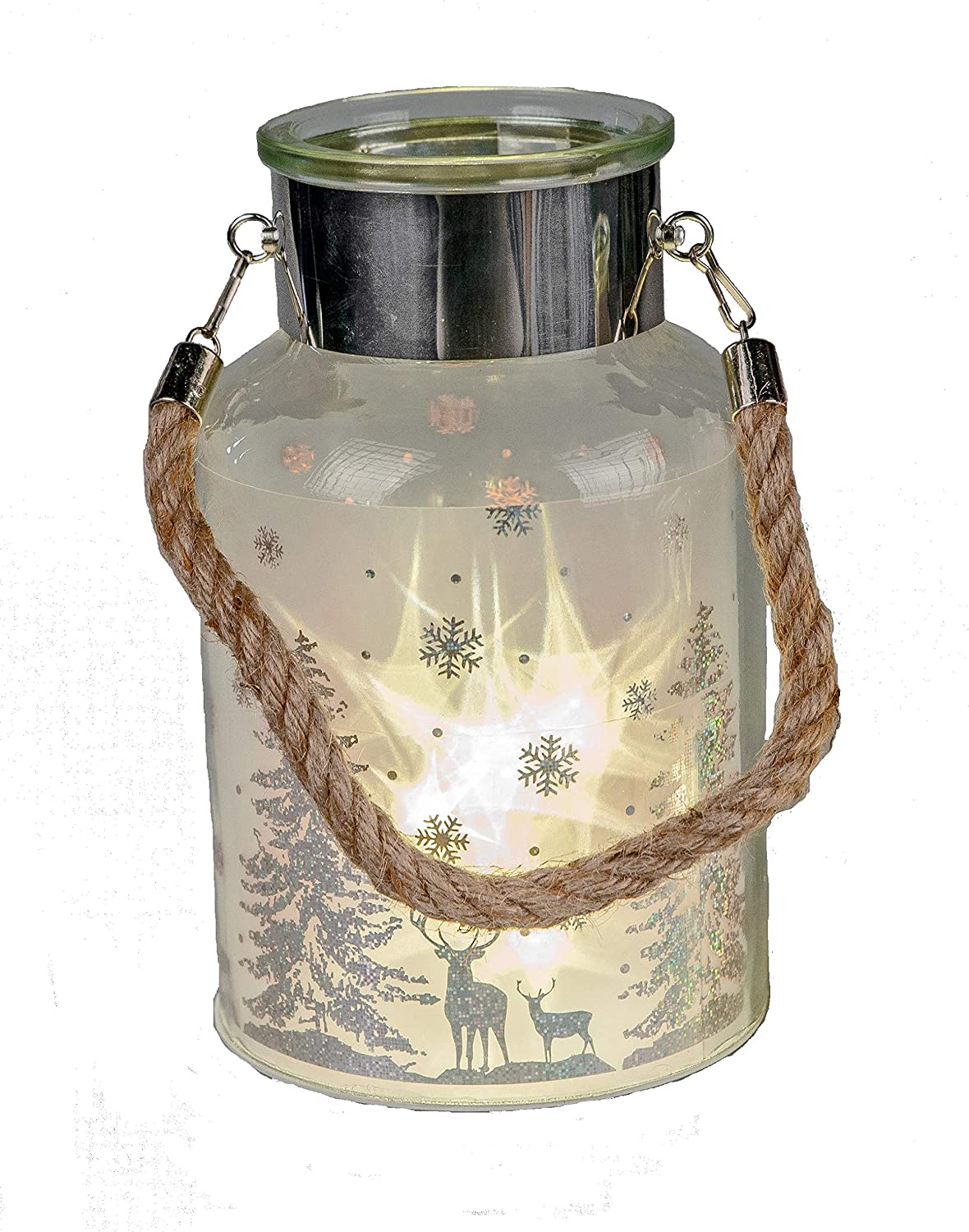 Formano Glas Flasche Beleuchtet Mit Sterneffekt Weihnachtsdekoration (24 X 