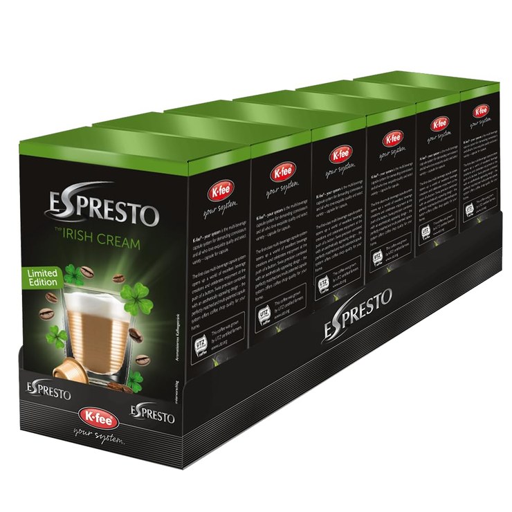 ESPRESTO Irish Cream Coffee Capsules Intensity 9/12 Compatible with K-fee Your System RFA Certified 96 Capsules