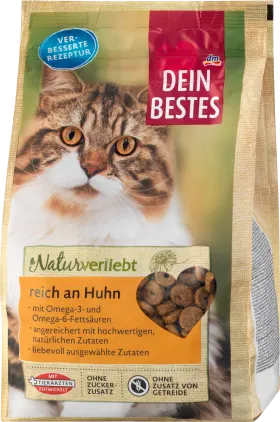 Dein Bestes Dry cat food with chicken, in love with nature, 500 g