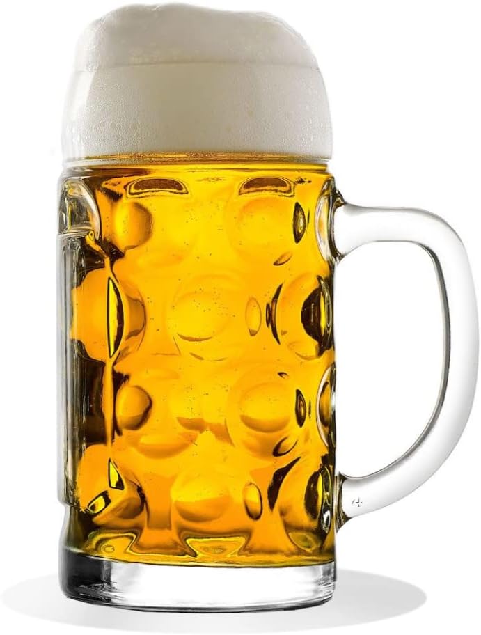 Stölzle Lausitz ISAR Beer Mugs / Set of 2 Beer Mugs 0.5 Liters / Stable Beer Jug / Beer Glasses 0.5 Liters Made of Soda Lime Glass / Beer Mug 0.5 L Dishwasher Safe