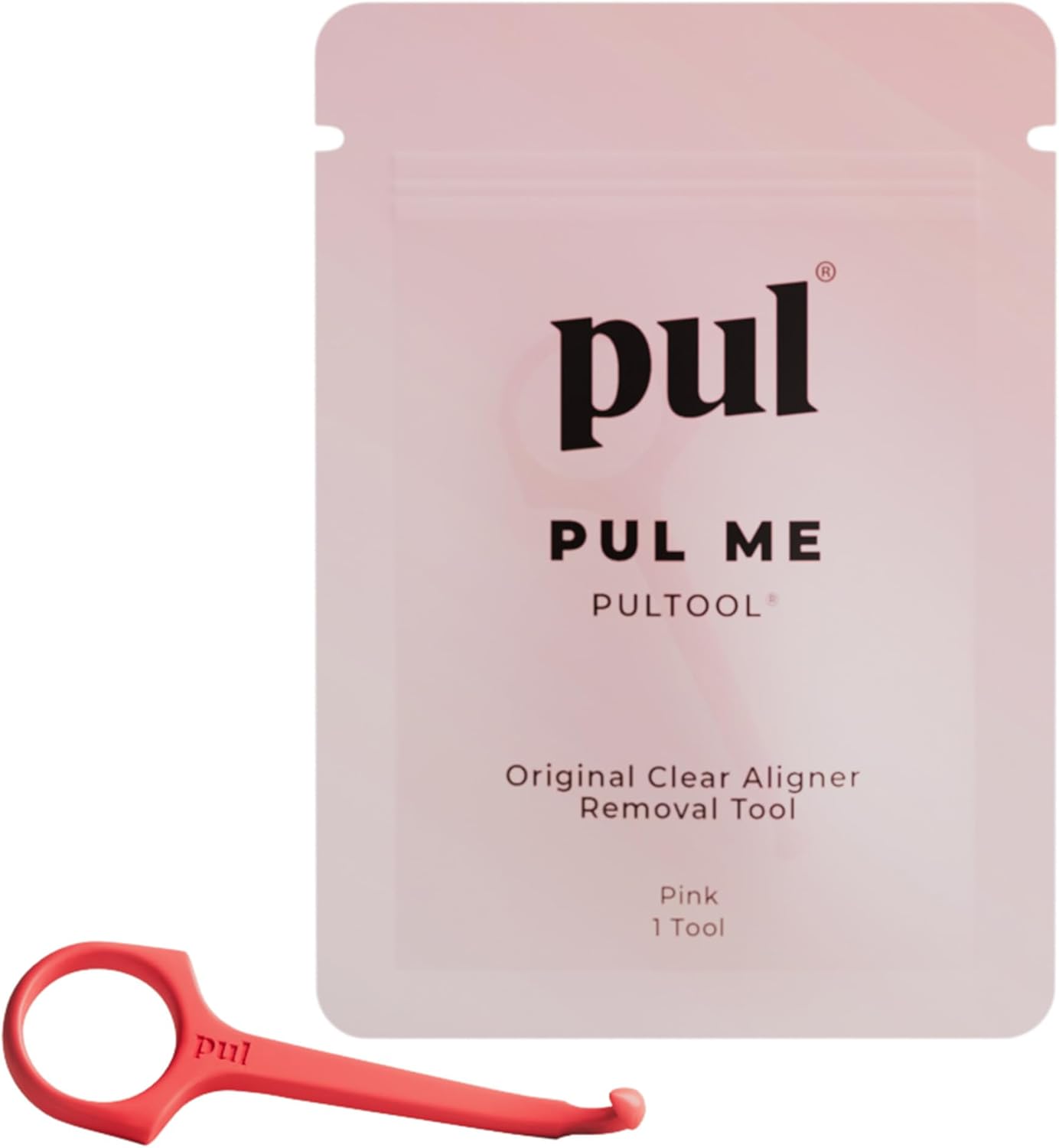The Pultool Store PUL Aligner Removal Tool - Pink | Safe and Hygienic Hook for Invisalign and Retainer | Gentle BPA Free Design for Everyday Use | 1 piece