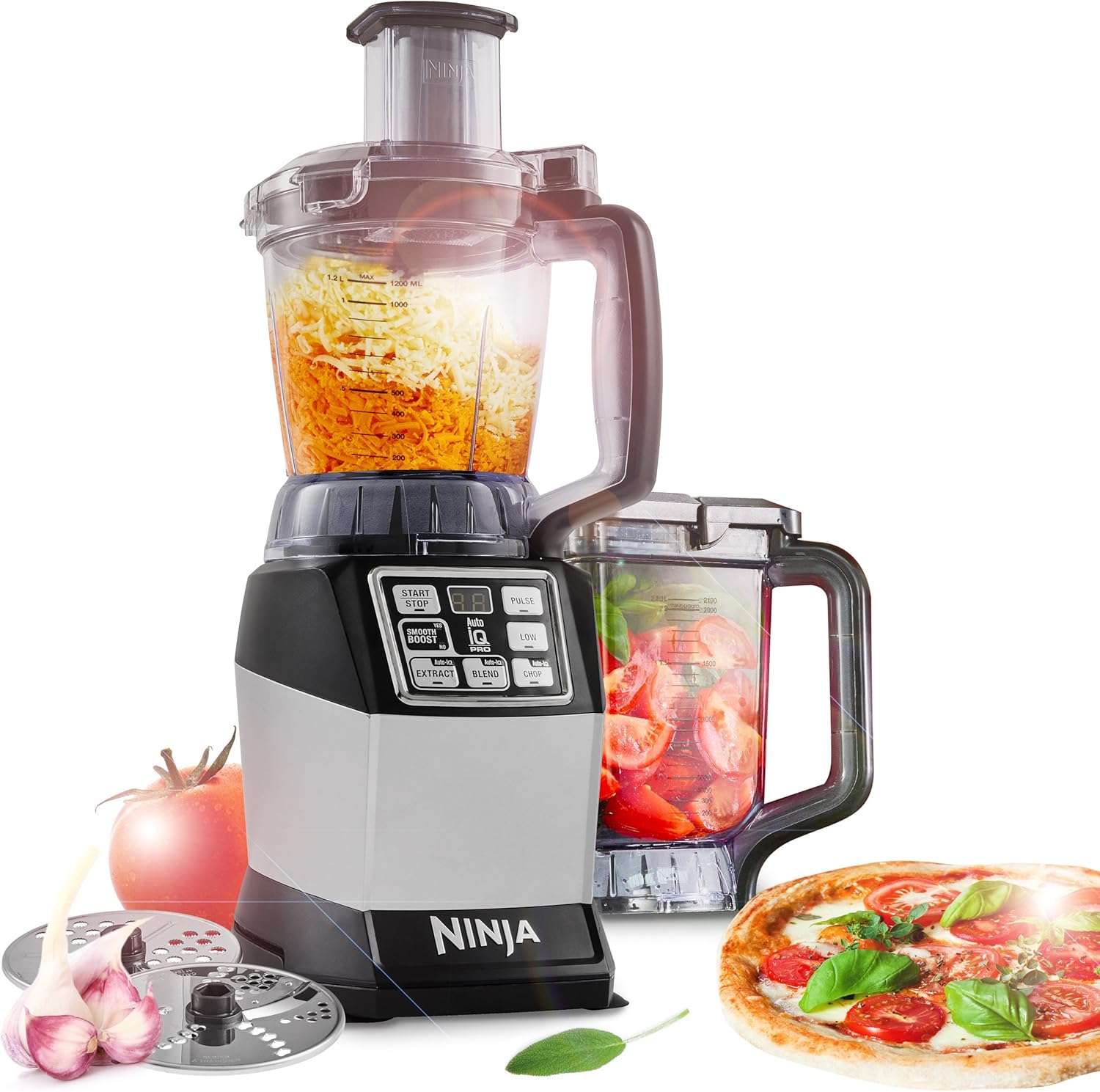 Ninja Auto iQ 1200W Black & Silver Food Processor [BL490UK2]