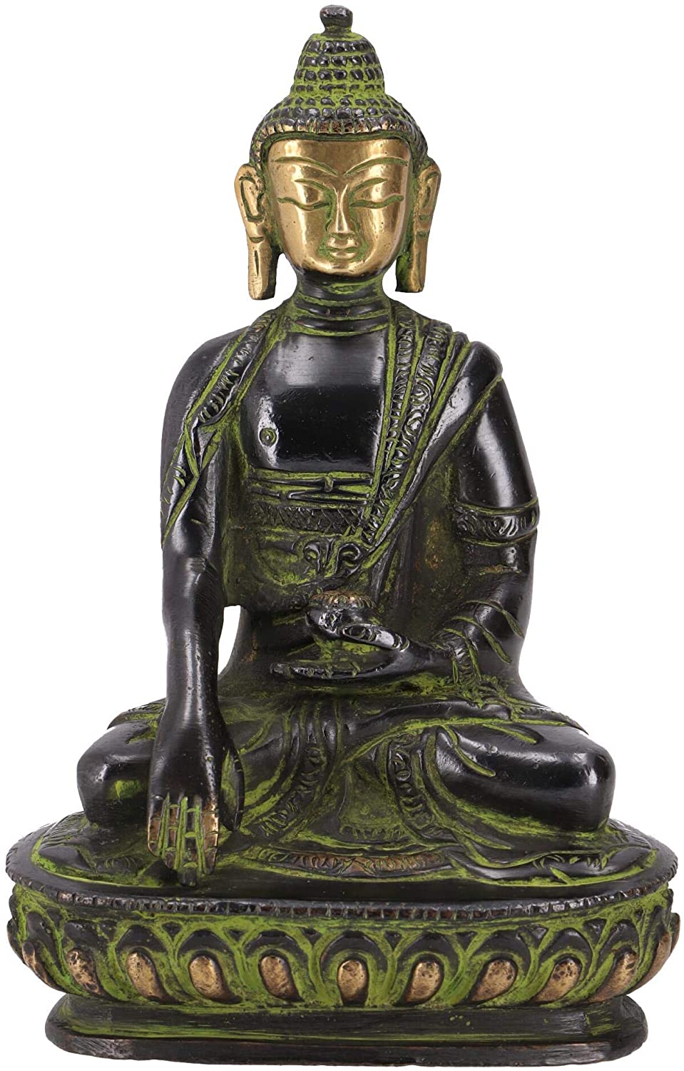 Guru-Shop GURU SHOP Buddha Statue Brass Abhaya Mudra 14 cm Model 1 Gold Buddha
