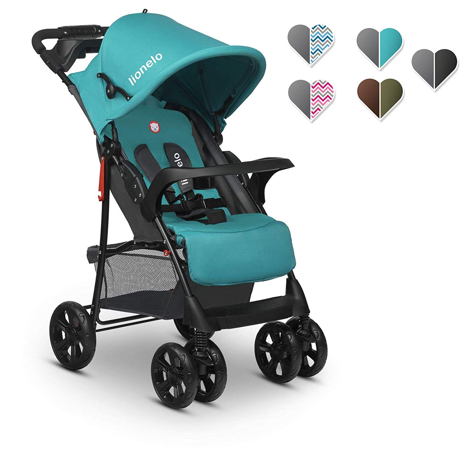 Lionelo Emma Plus Pushchair Lightweight Modern Small Buggy with Reclining Position Foldable
