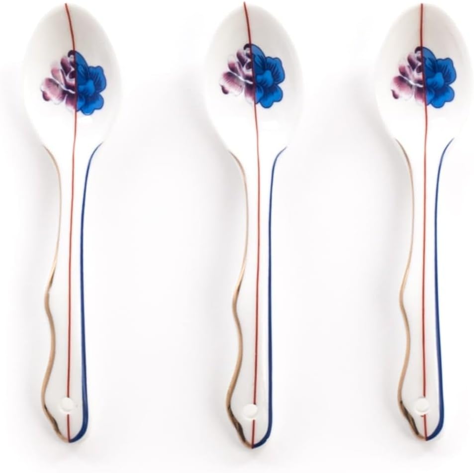 SELETTI Set of 3 porcelain spoons Hybrid Armilla cm. 12