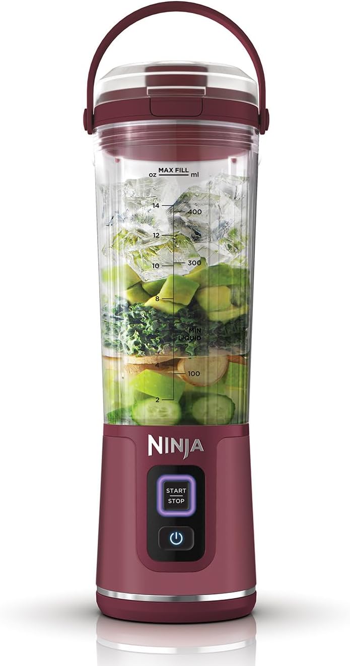 Ninja, Motorized Compact Blender, 530 ml, Cranberry Red, BC151UKCR