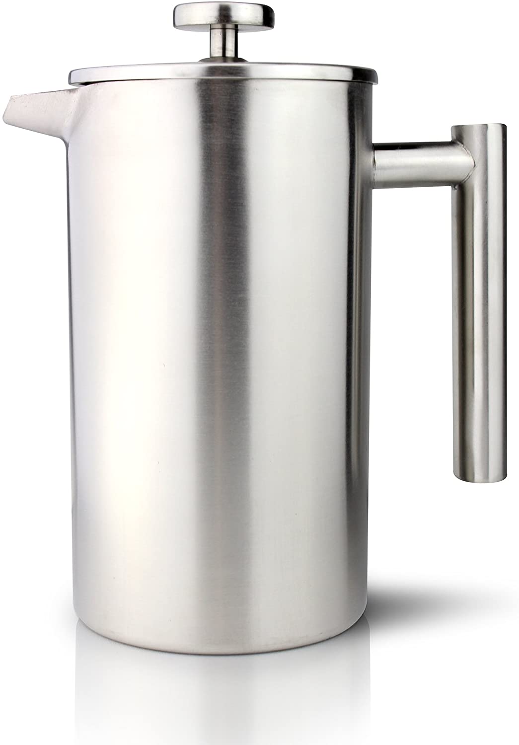 Grunwerg Café Olé BFD-08BG Double Walled Belly Coffee Maker Made of High Quality Stainless Steel - Black Granite, Suitable for 8 Mocha Cups, 1L