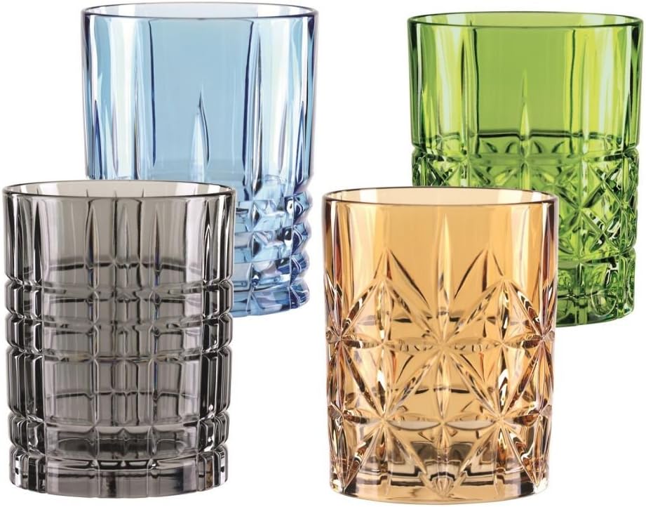 Spiegelau & Nachtmann Nachtmann Highland Drinking Glasses, Whiskey Cups, Set of 4, Colored