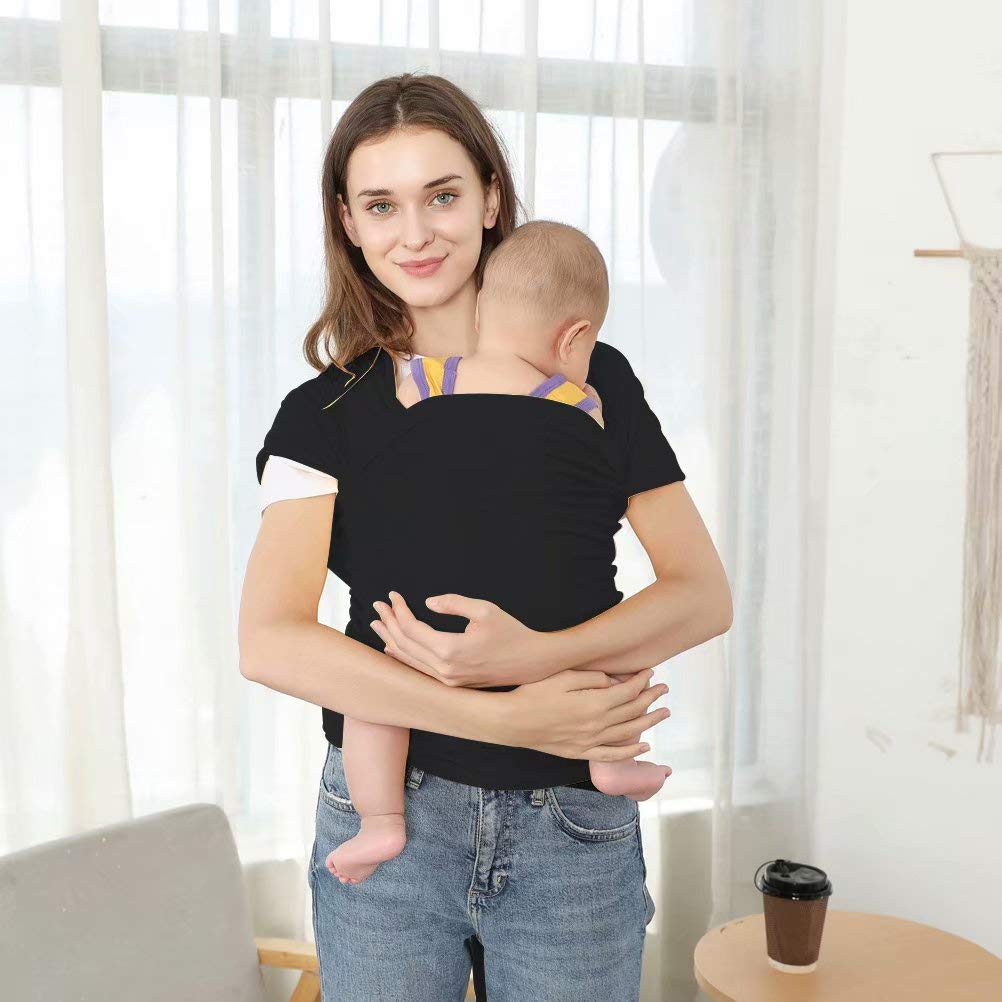 Doyeemei Premium-Baumwolle Wickelschlinge für Babytragen Neugeborene Weiche Wickelschlingen für Kleinkinder Neugeborene von Geburt an Black