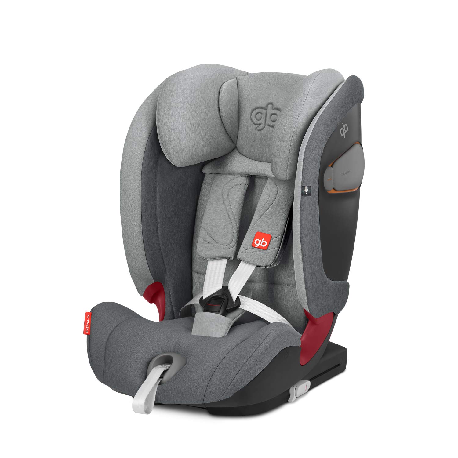 gb Gold Everna-Fix Children\'s Car Seat for Cars with ISOFIX Group 1/2/3 (9-36 kg) from Approx. 9 Months to Approx. 12 Years London Grey