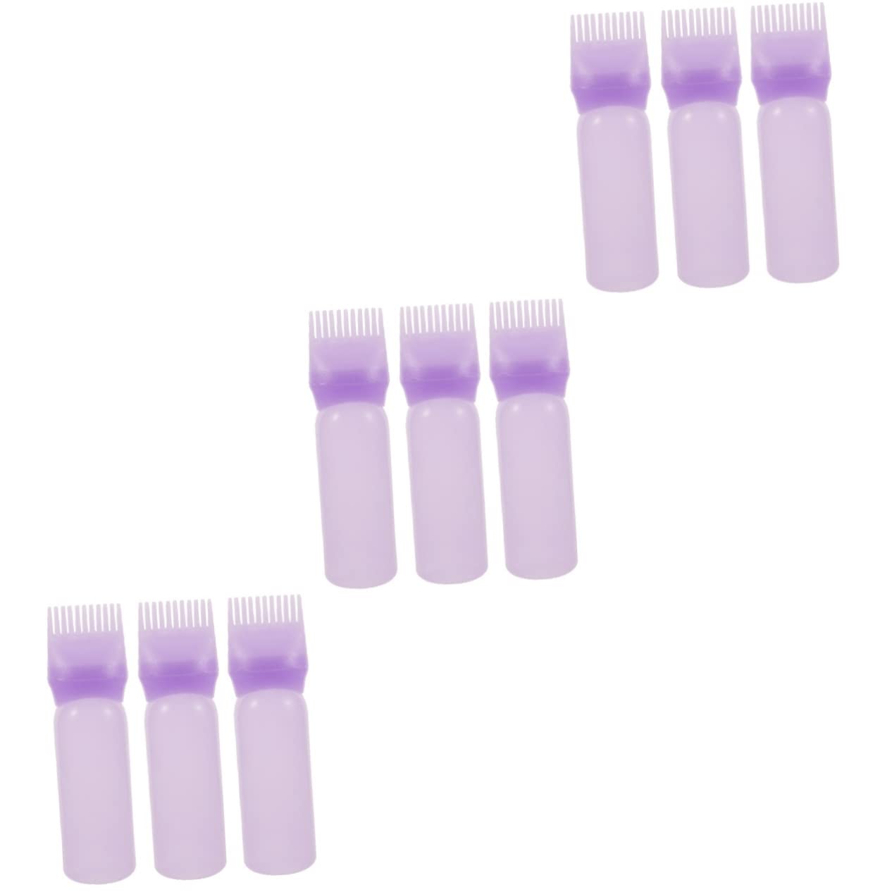 Lurrose Pack of 9 Medicine Bottle Hair Applicator Bottle Root Comb Applicator Bottle Hair Dye Electric Water Plastic Root Comb Applicator Bottles Comb Bottle