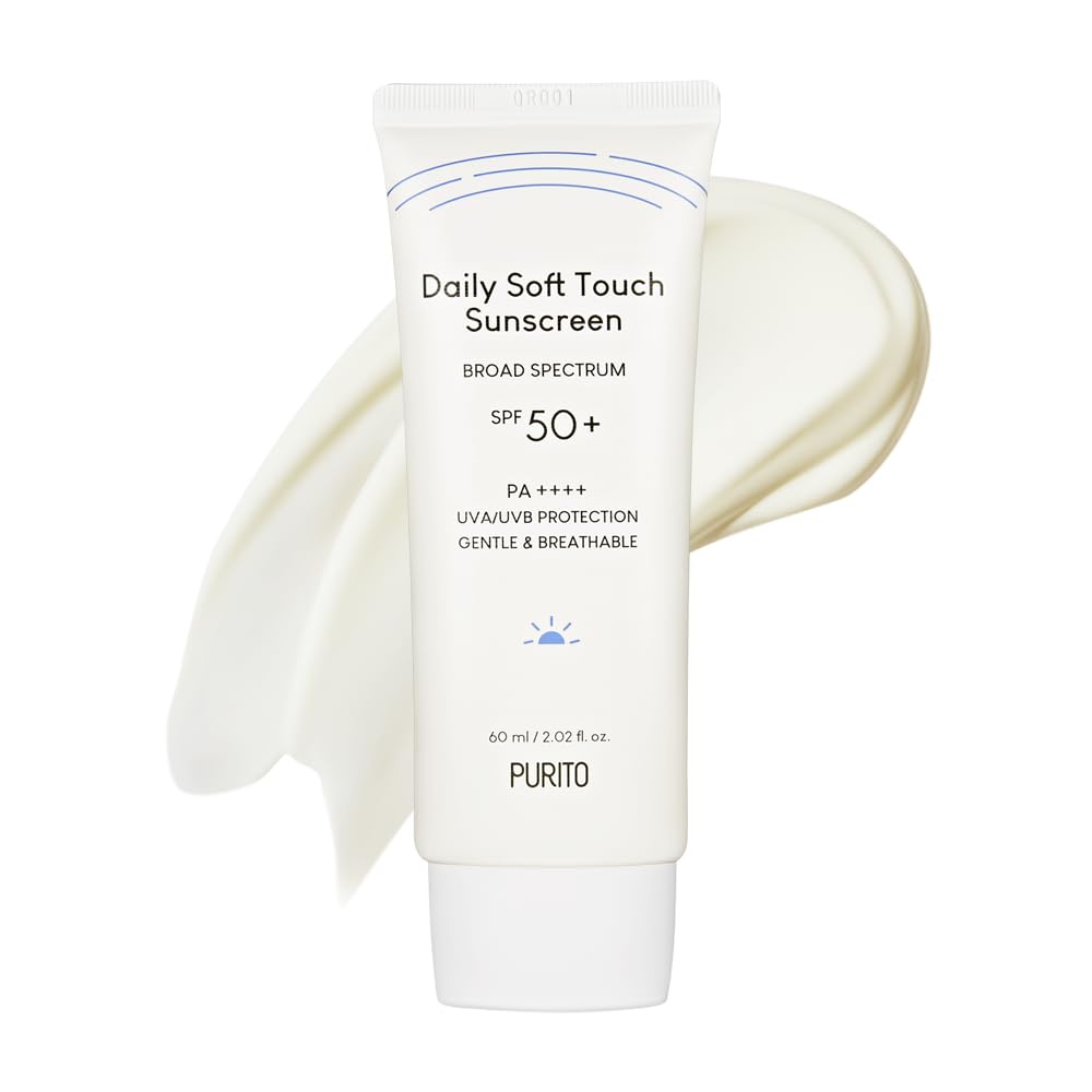 Purito Daily Soft Touch SunScreen 60ml SPF 50+ PA ++++ Safe Ingredients Broad Spectrum Soothing Vegan Cruelty Free
