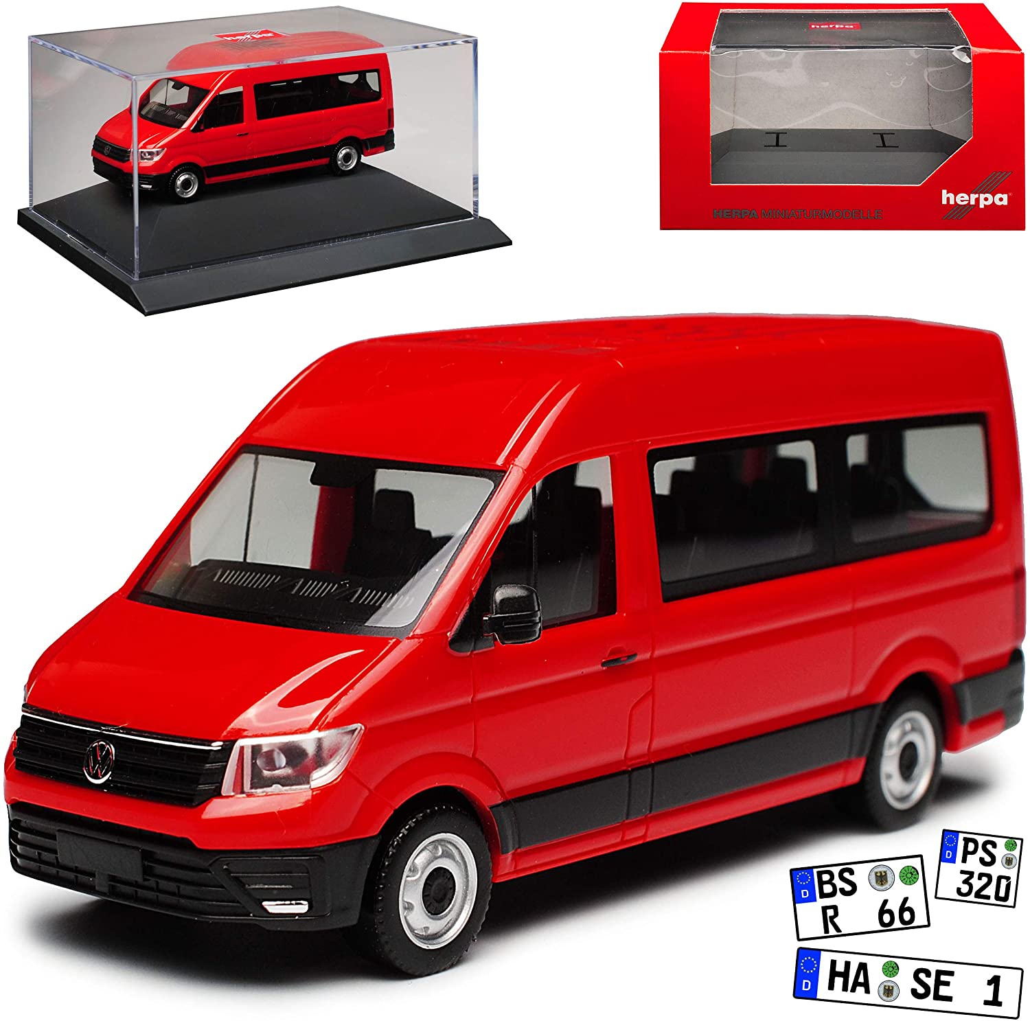 Herpa VW Volkswagen Crafter Transporter High Roof People Red 2Nd Generation From 201