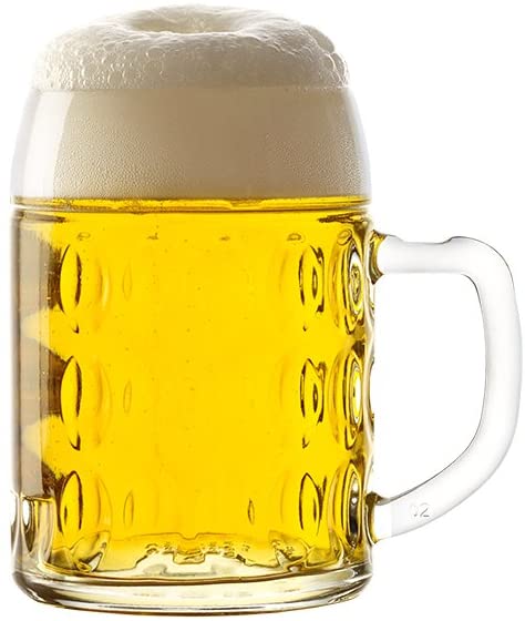 Stölzle Lausitz Kaiser Collection 5210052 Beer Mugs 500 ml Set of 6 Dishwasher Safe Height 13.4 cm Outer Diameter 9.5 cm Clear