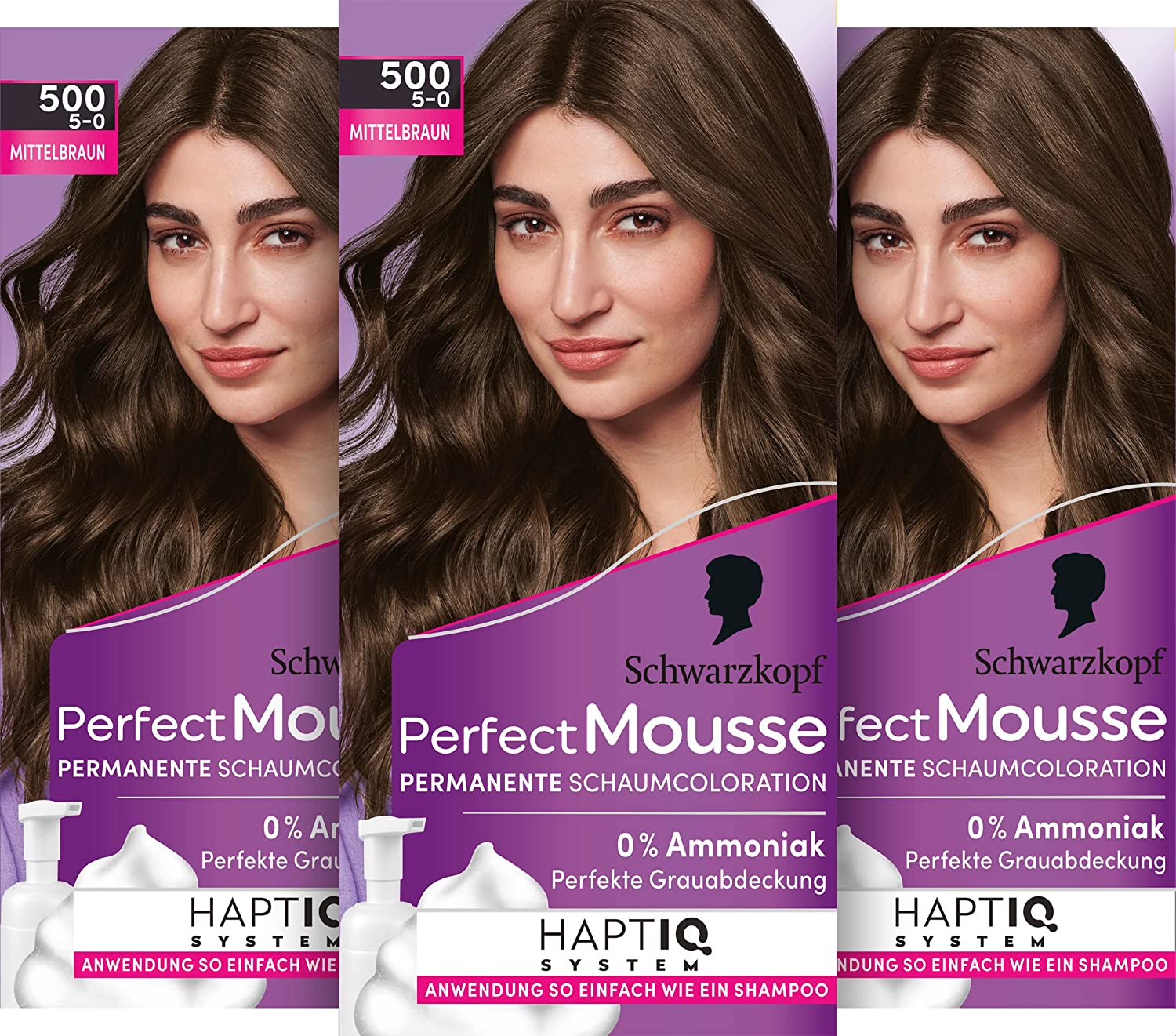Perfect Mousse Foam Color, 5-0/500 Medium Brown, Level 3, ‎5.0/500 brown