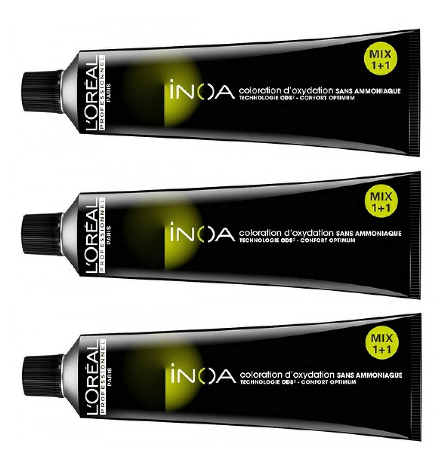 L'Oréal Paris Loreal Inoa 1 Black 3 x 60 ml Hair Colour without Ammonia LP Colouration