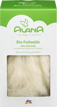 Oily wool skein made from organic virgin wool, 50 g