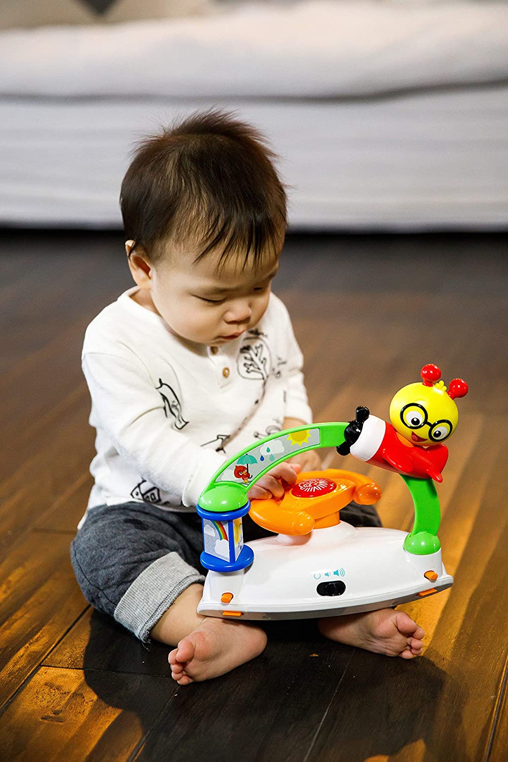 Baby Einstein, Sky Explorer Walker with Lights, Melodies and Removable Play Station, Height Adjustable, Easy to Clean Seat Pad