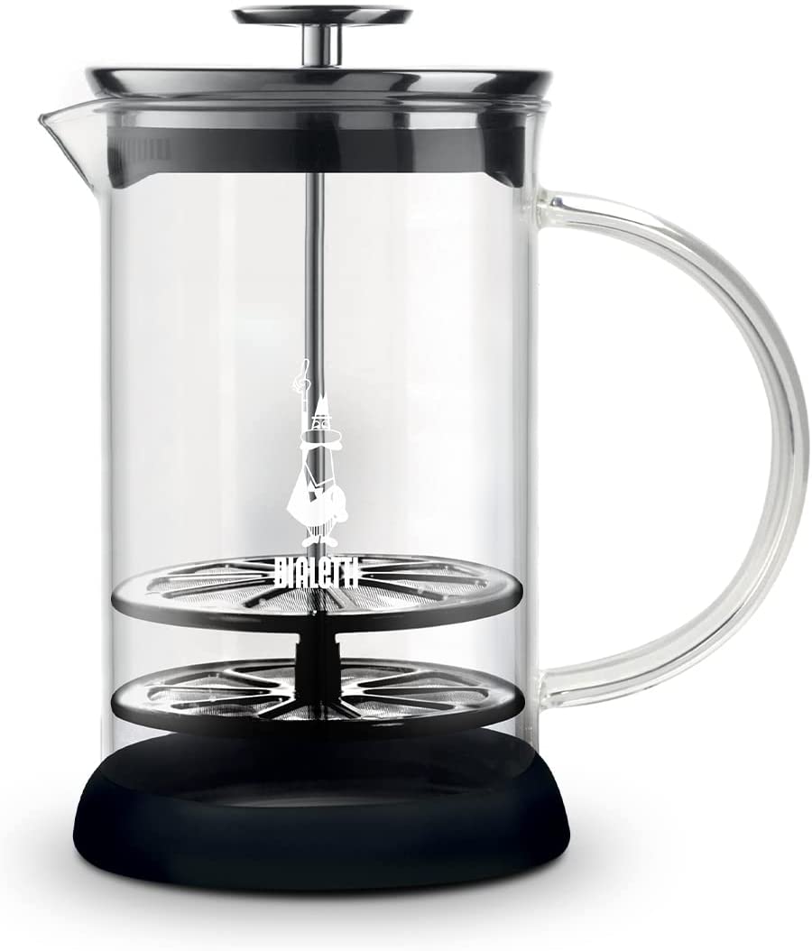 Bialetti 4410 15.5 x 15.5 x 2.8 cm Glass Milk Frother,Black