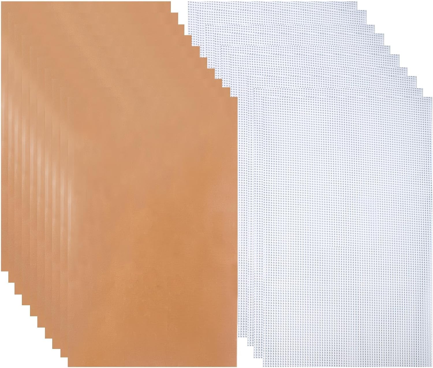 XCRPRT Pack of 10 Non-Stick Silicone Dehydrator Sheets and 10 Pieces Rectangle Drying Film for Dehydrator 27 x 17 cm, Reusable Food Dehydrator Mats, Mesh Dehydrator Film Silicone for Food Drying