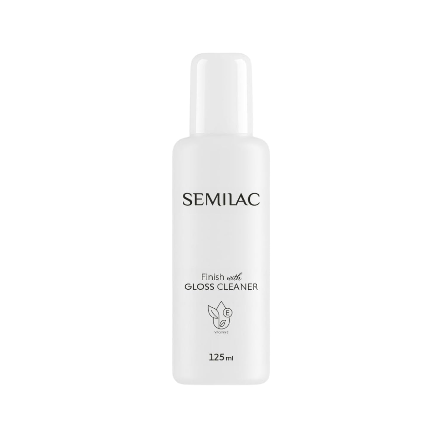 Semilac Finish with Gloss Cleaner 125ml - 2-in-1 Nail Cleaner for UV/LED Gel, Removes Dispersion Layer & Gives Mirror Shine with Vitamin E & Cherry Fragrance