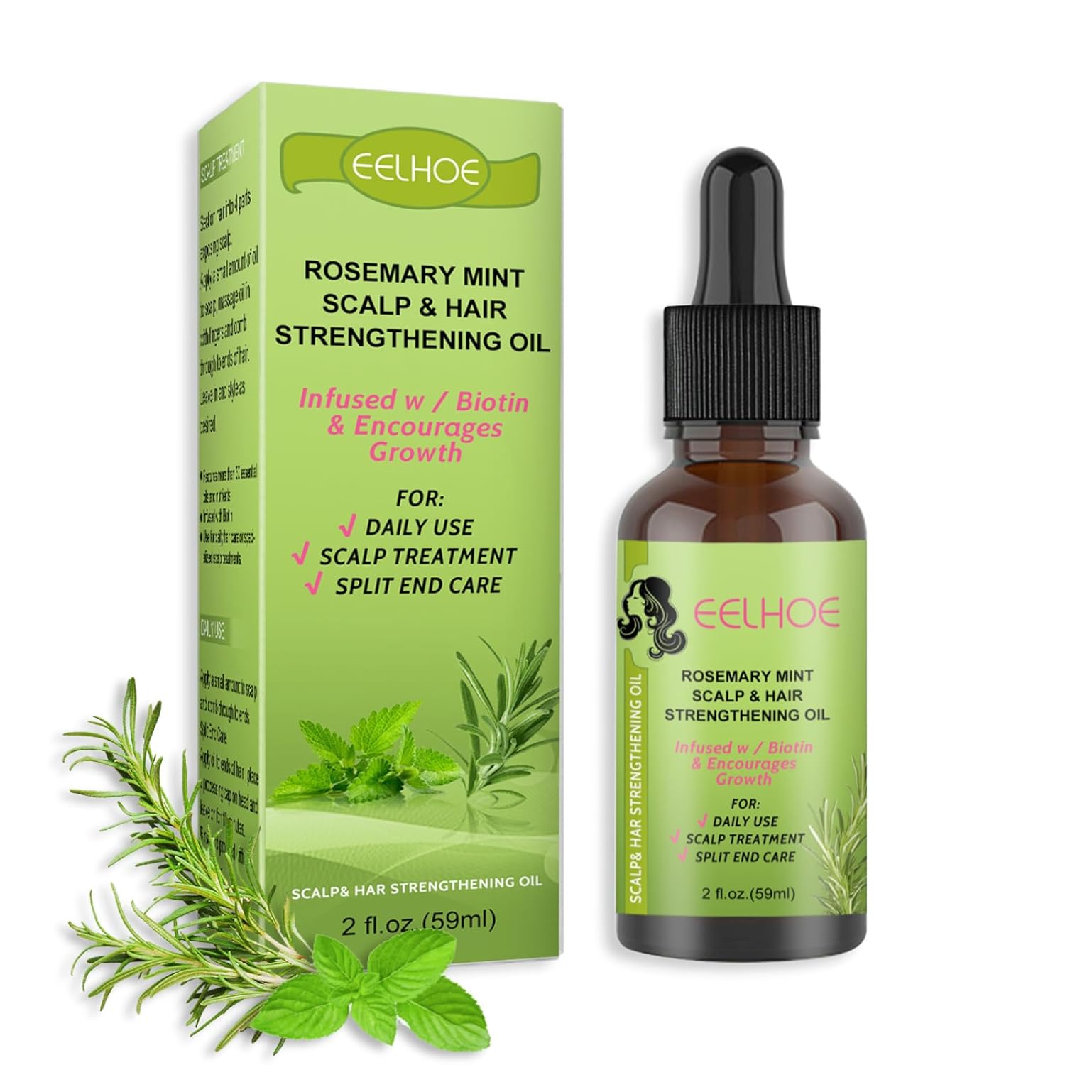 Rosemary Oil for Hair - Skin Care - Organic Oil for Hair for Eyebrows, Eyelashes, Nourishes the Headband, Stimulates Hair Growth