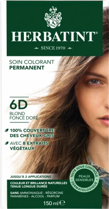 Herbatint Hair color gel 6d dark gold blonde, 1 st