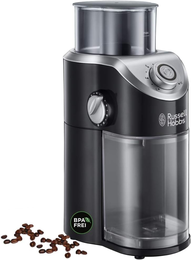 Russell Hobbs Classics coffee grinder, high-quality disc grinder, electric, variable grinding settings for coffee beans, nuts, spices, cereals, 23120-56