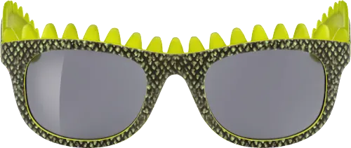 Kids' sunglasses, black and yellow with dinosaur spikes, 1 pc.