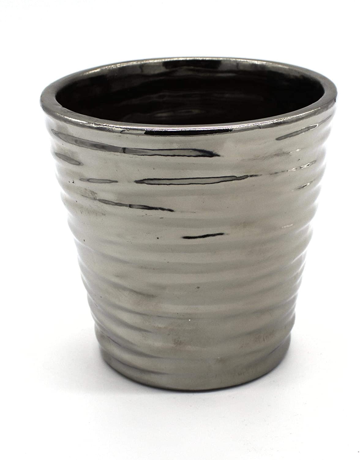 DARO DEKO Daro Decorative Ceramic Vase Silver 11.5 Cm And 19 Cm