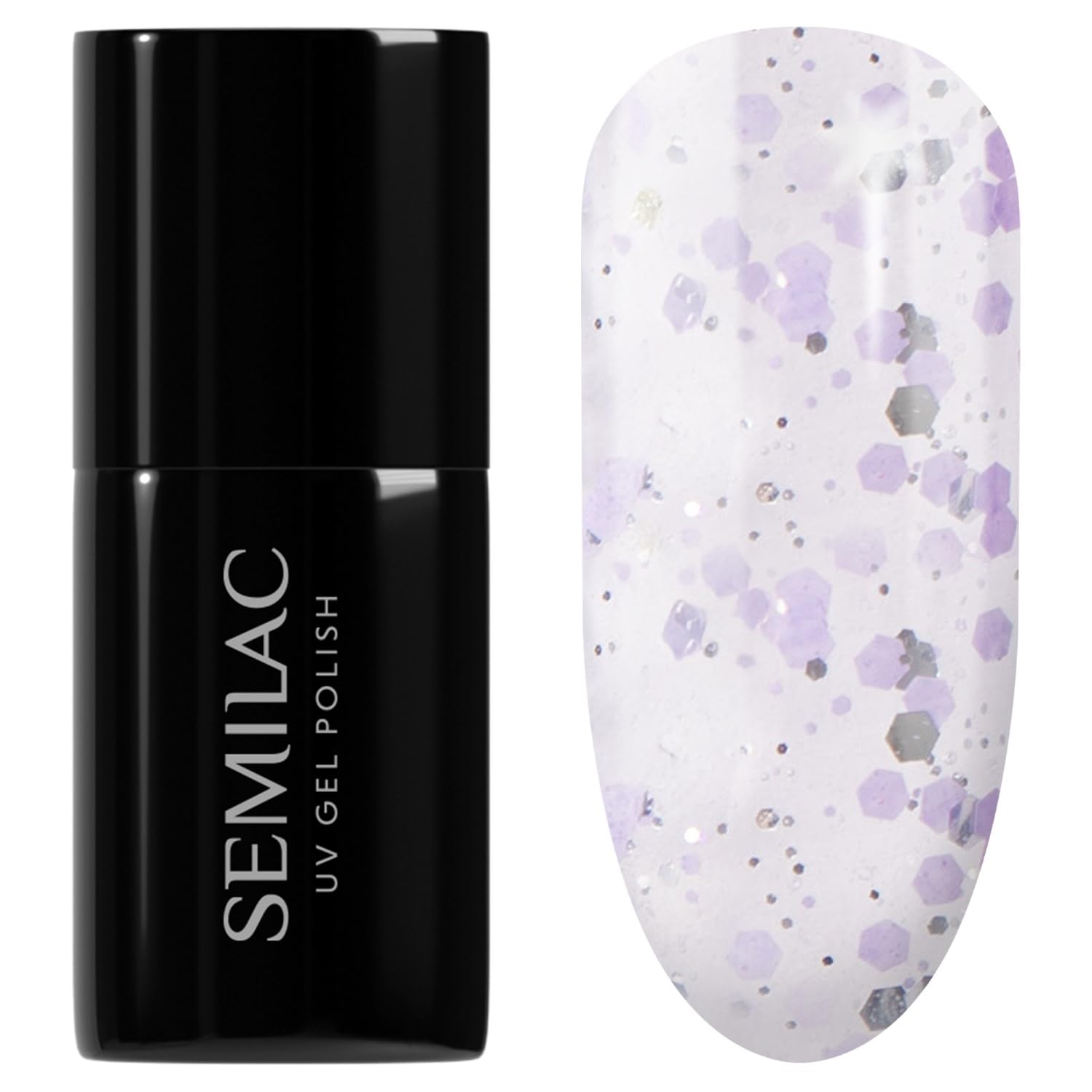 925 Semilac UV Nail Polish Silver & Violet Drops 7 ml