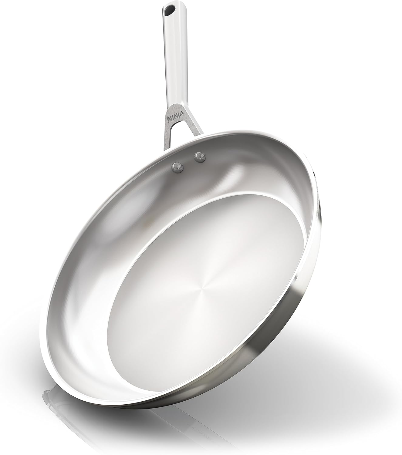 Ninja Everclad C90030 Commercial Grade Stainless Steel 12\" Frying Pan, Three Ply Pans, Oven Safe up to 315°C, All Stove and Induction Compatible, Stainless Steel