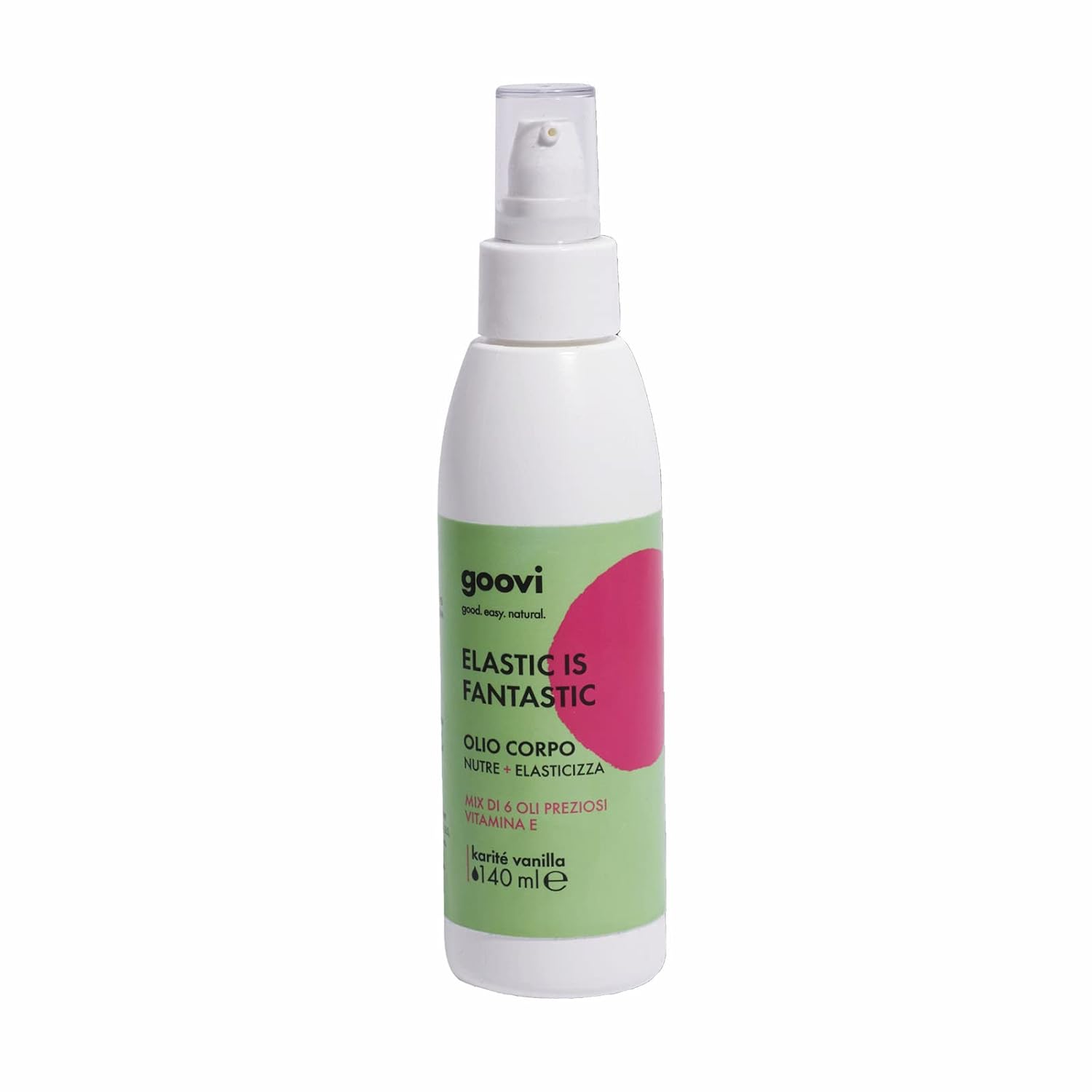 Goovi, Elastic is Fantastic Body Oil Based on a Blend of 6 Valuable Oils, Nourishes and Makes Skin Elastic, Prevents Stretch Marks, 140ml