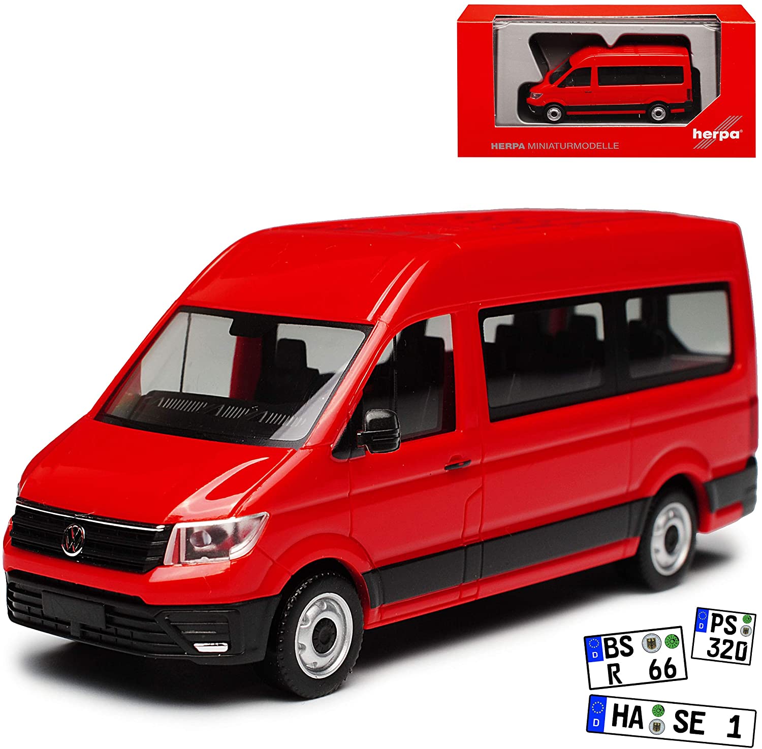 Herpa VW Volkswagen Crafter Transporter High Roof People Red 2Nd Generation From 201