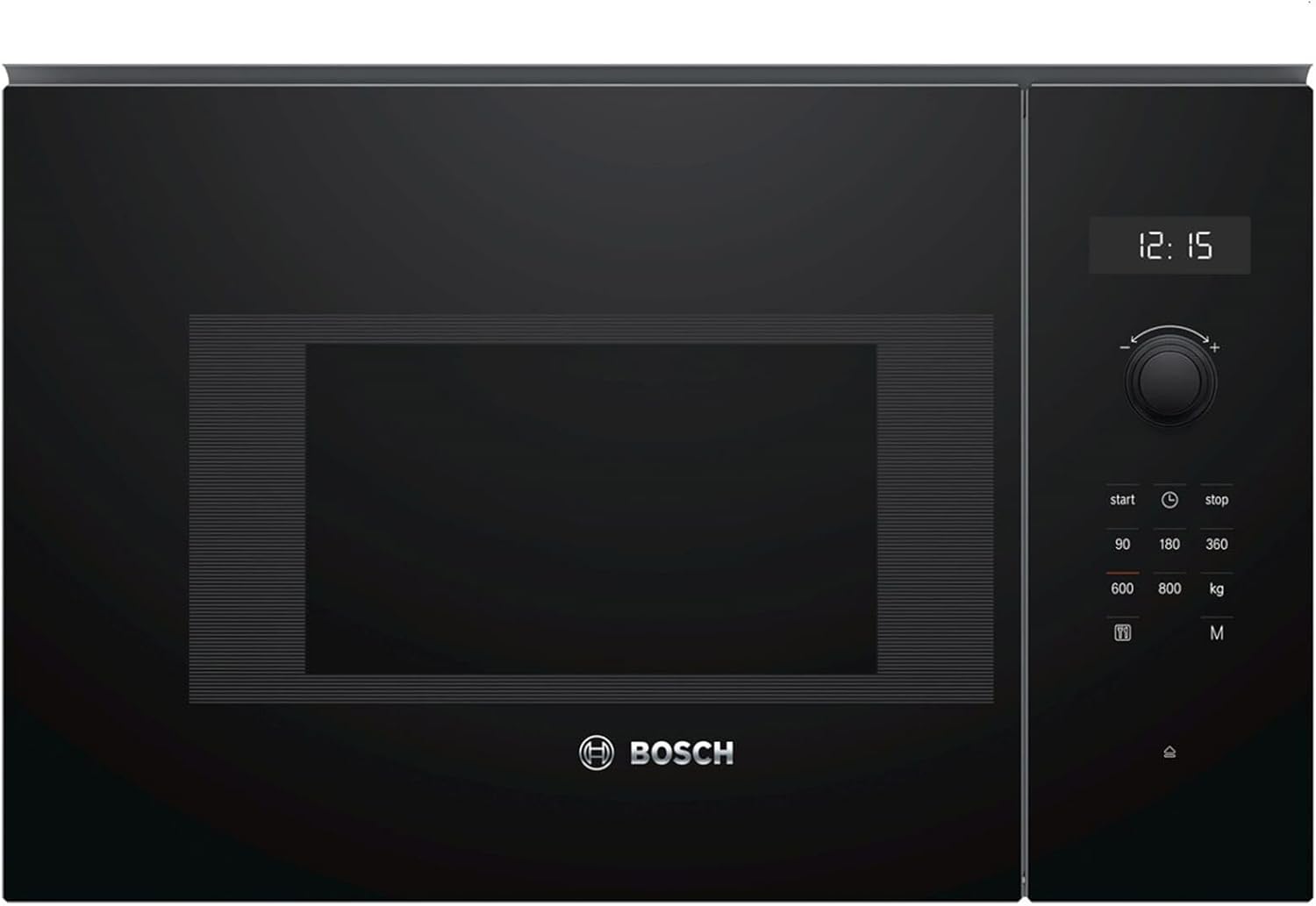 Bosch BFL524MB0 Series 6 Built-In Microwave / 900 W / 20 L / Turntable 25.5 cm / Left Door Hinge / Black / AutoPilot 7 / Electronic Door Opening