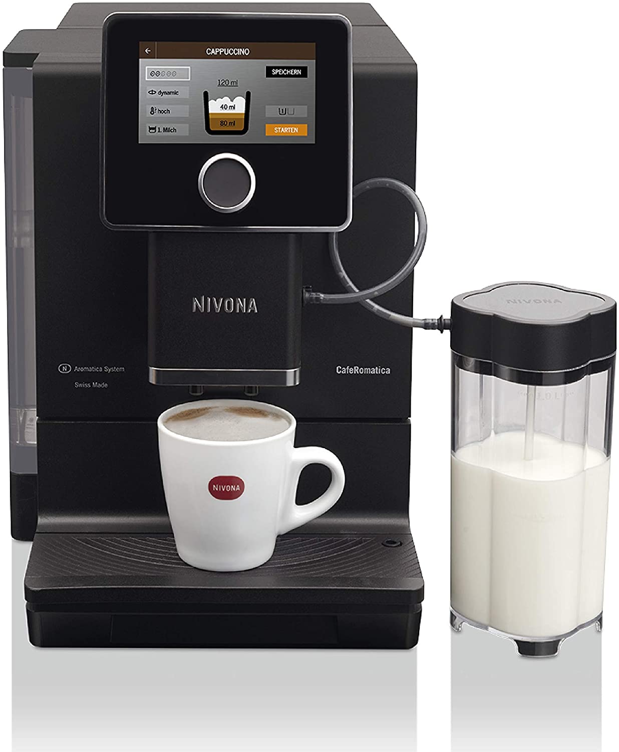 Nivona NICR CafeRomatica 960 Fully Automatic Coffee Machine, Matt Black/Chrome