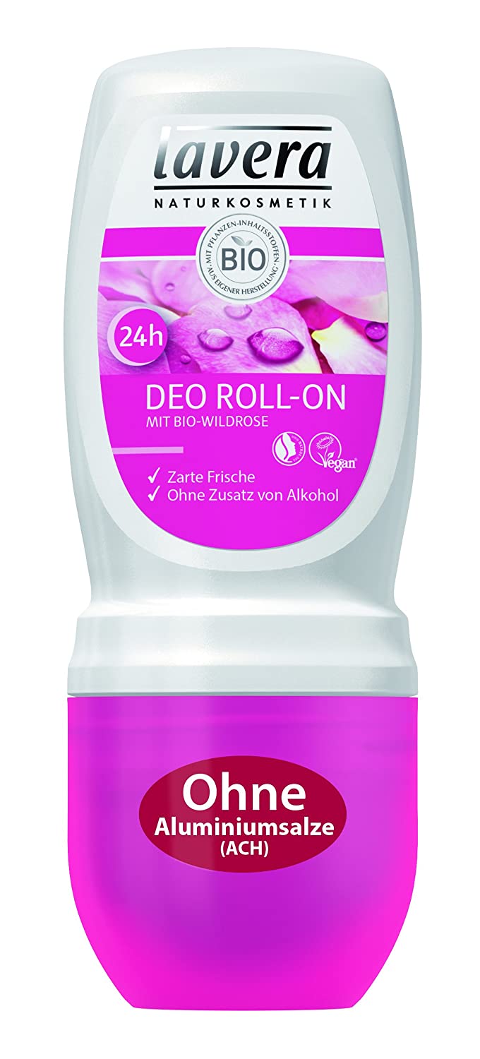 lavera Roll-On Deodorant 24 Hour Organic Wild Rose, Delicate Fresh, 24 Hour Deodorant Protection, Deodorant without Aluminium, Body Care Pack of 1 x 50 ml