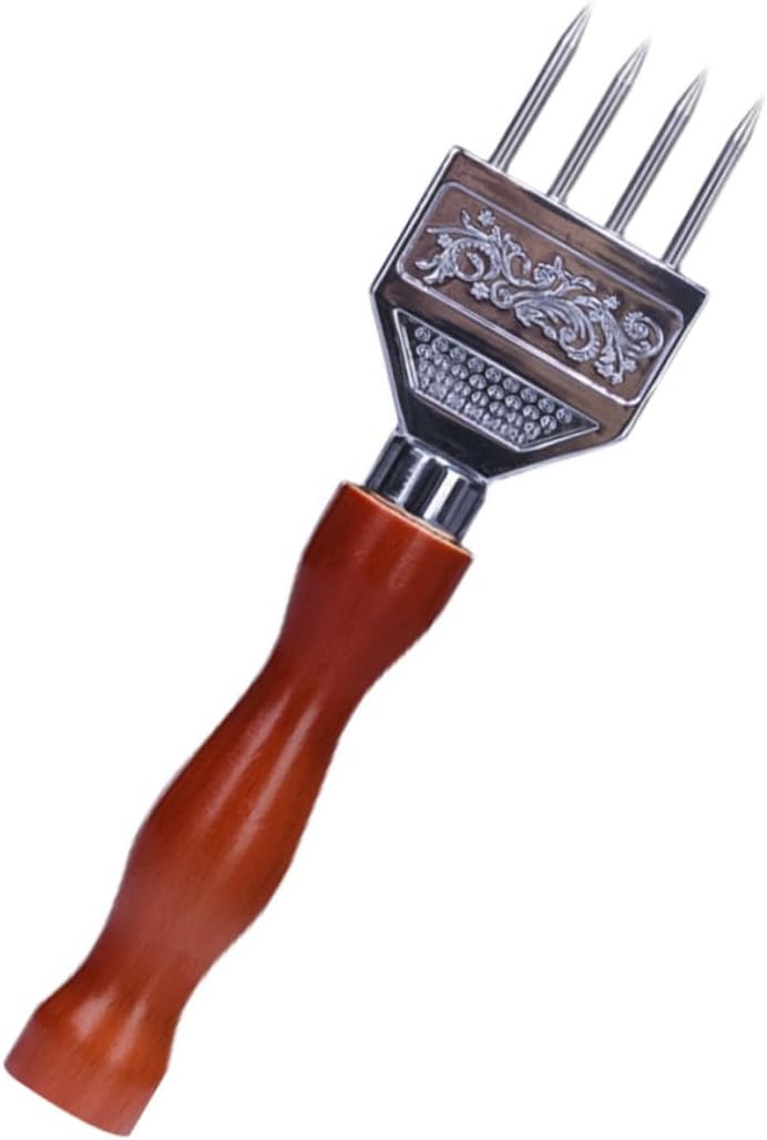 Stainless steel ice pick with solid wood handle. Ergonomic ice crusher for easily breaking blocks of ice. Practical bartender tool for bars, restaurants and home use.