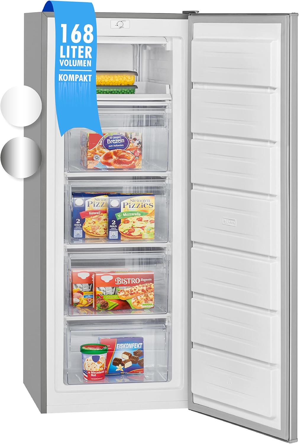 Bomann® Freezer | Frieza | Net Capacity 168 Liters | Interchangeable Door Hinge | 4 Star Freezer | GS 7340 inox