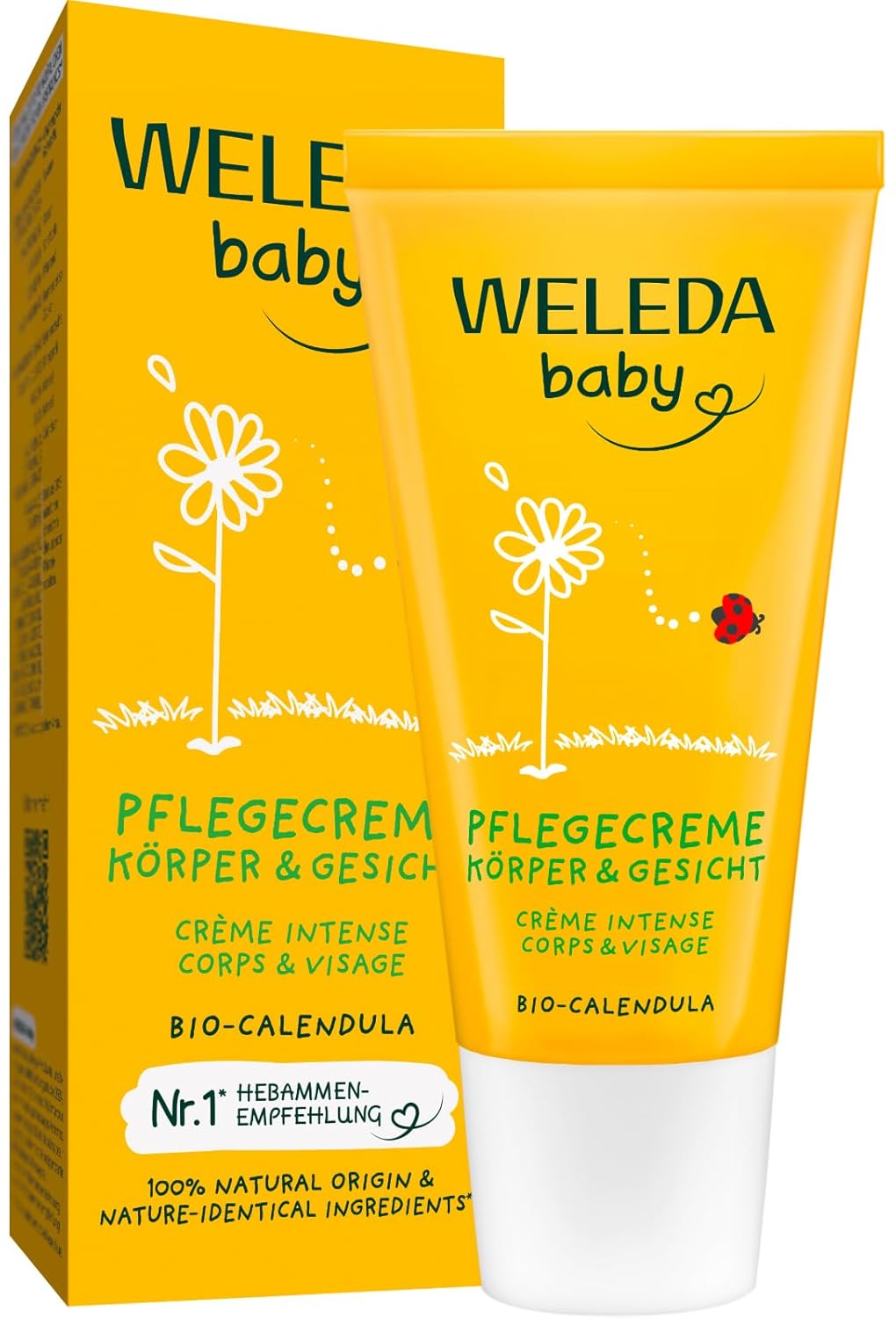 WELEDA Organic Baby Calendula Care Cream Body & Face 30 ml - Natural Cosmetics Face Cream / Skin Cream with Sesame Oil & Lanolin for Care of Dry Skin Baby Care Moisturizing Cream for Babies and Children