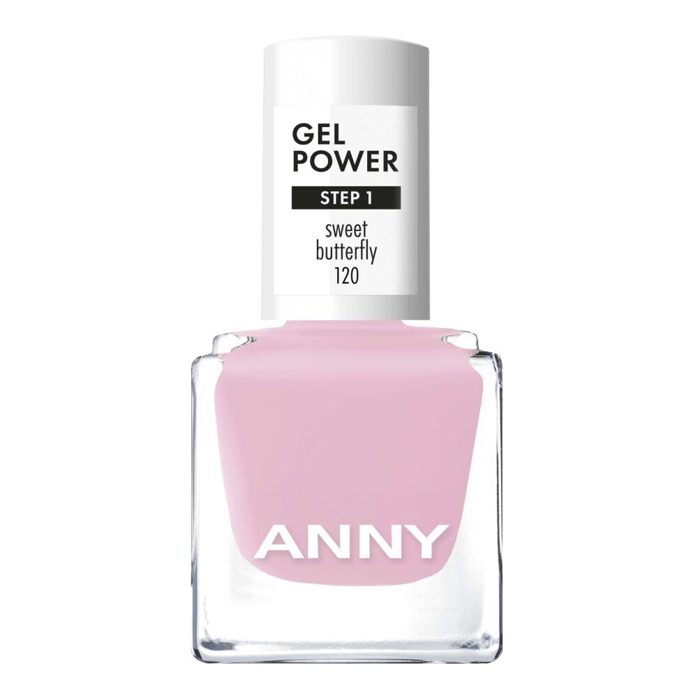 ANNY Gel Power Nail Polish - Gel Color Nail Polish without UV Lamp, Brilliant Shine & Lasts up to 12 Days, Chip & Scratch Resistant, Sweet Butterfly - Light Candy Candy Pink - 8ml