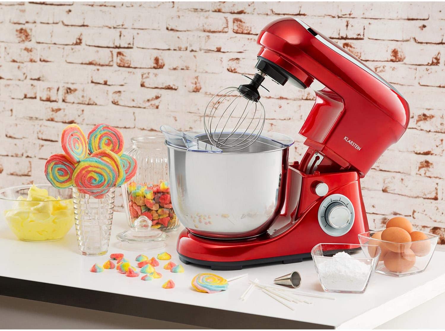Klarstein Bella Pico 2G Food Processor, Stirrer, red