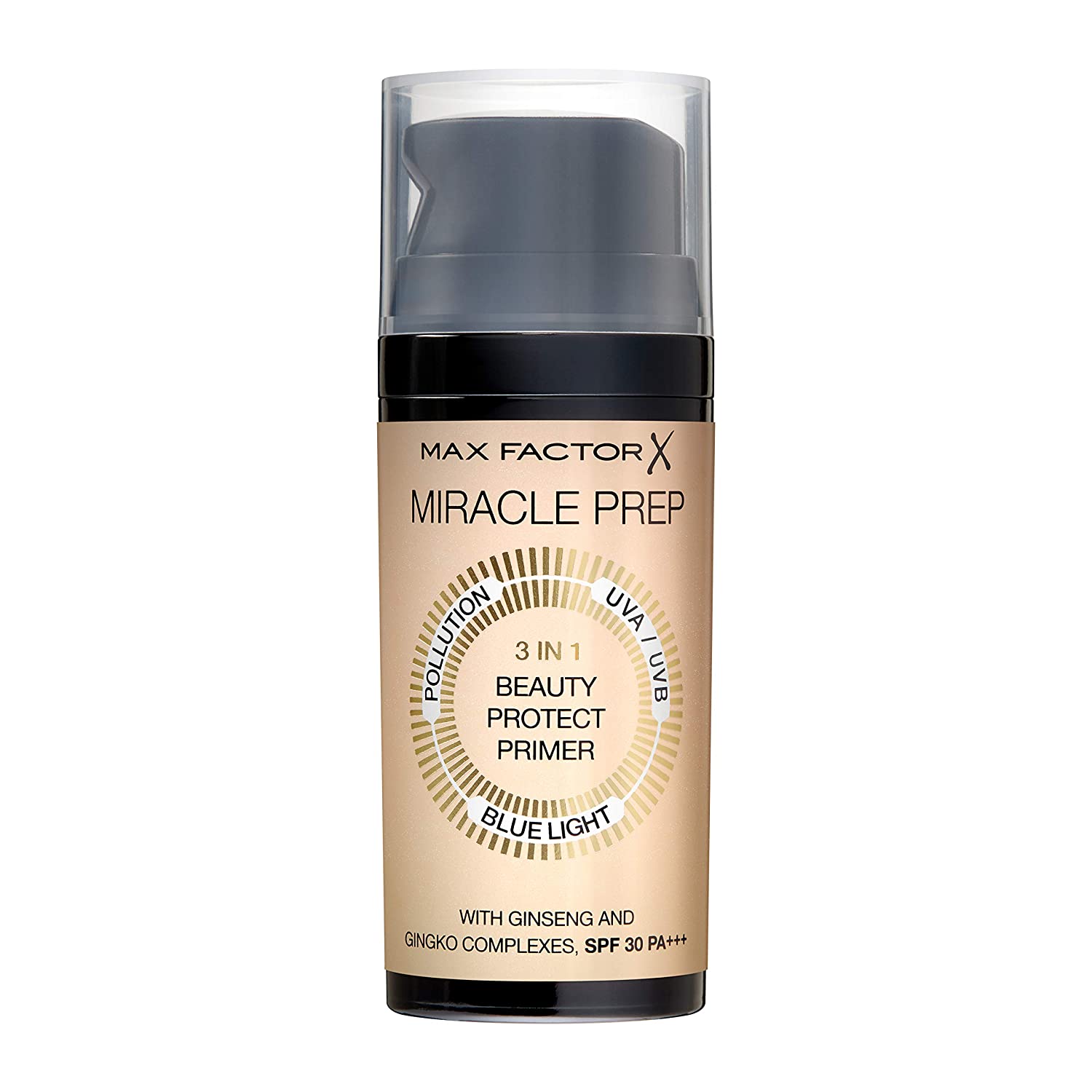 Max Factor Miracle Prep 3-in-1 Beauty Protect Primer with SPF and Protects Against UVA/UVB Rays 30 ml, ‎white