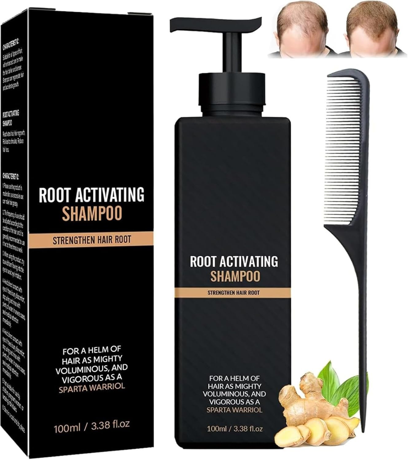 ERISAMO Spartan Root Activator Shampo, 2025 Spartan Hair Loss Shampoo, Spartan Shampoo Root Activator, Mane Root Activator Shampoo for Men, Promotes Hair Growth (1 Piece)