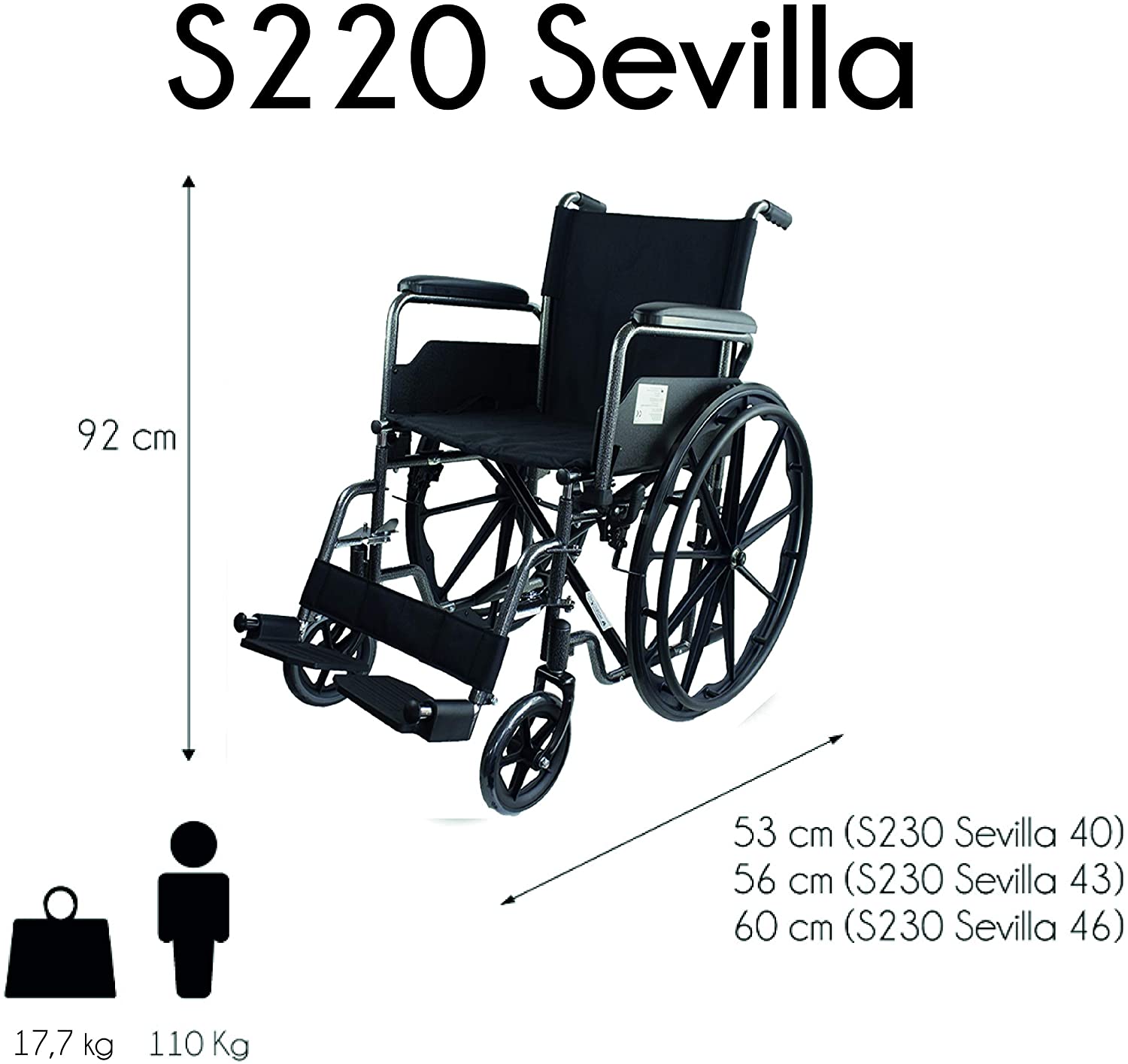 Mobiclinic Wheelchair S220 Steel And Autopropulsable 46Cm