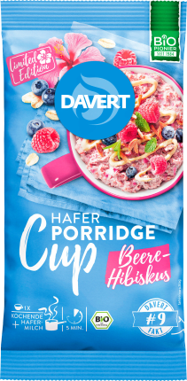 Davert Porridge cup berry hibiscus, 65 g