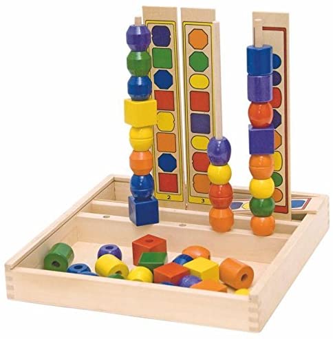 woody Woodyland 23 x 23 x 23 cm Didactic Toys Logic Bead Sequencing Set (55-Piece
